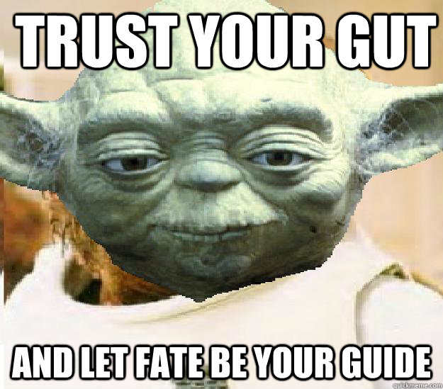 trust your gut and let fate be your guide - trust your gut and let fate be your guide  Admiral yoda
