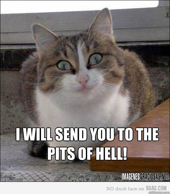 





I will send you to the pits of hell!  you dont say cat