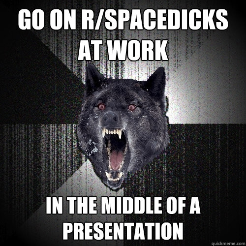 go on r/spacedicks at work In the middle of a presentation  Insanity Wolf