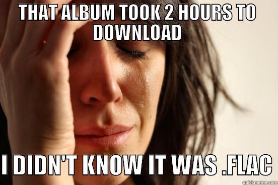 THAT ALBUM TOOK 2 HOURS TO DOWNLOAD  I DIDN'T KNOW IT WAS .FLAC First World Problems