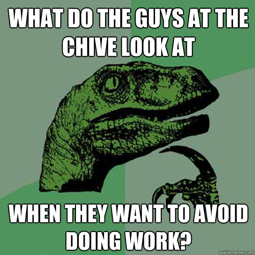 What do the guys at the Chive look at when they want to avoid doing work?  Philosoraptor