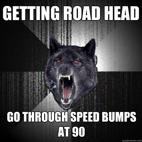 getting road head go through speed bumps at 90  Insanity Wolf