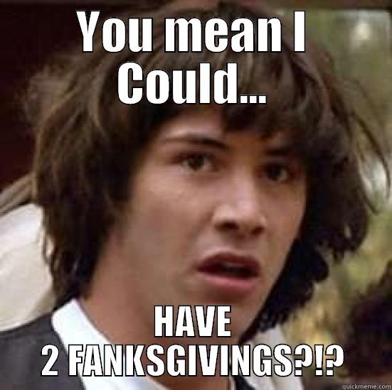 YOU MEAN I COULD... HAVE 2 FANKSGIVINGS?!? conspiracy keanu
