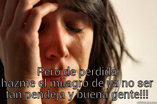  PERO DE PERDIDA HAZME EL MILAGRO DE YA NO SER TAN PENDEJA Y BUENA GENTE!!! First World Problems