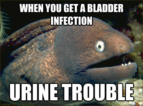 When you get a bladder infection Urine trouble  