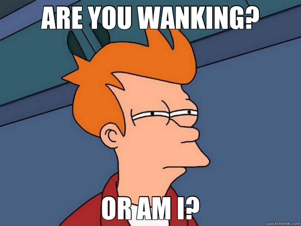 ARE YOU WANKING? OR AM I?  Futurama Fry