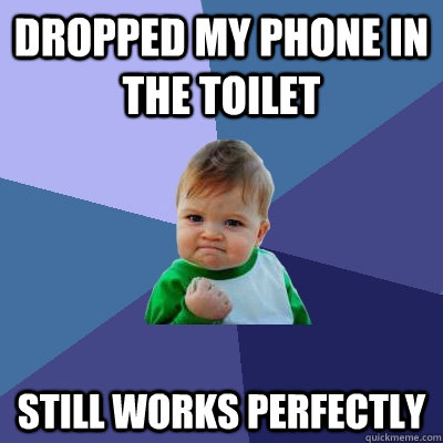 Dropped my phone in the toilet Still works perfectly   Success Kid