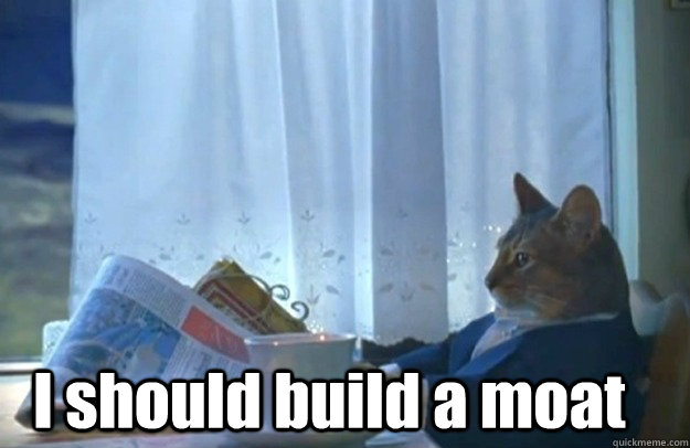 I should build a moat  Sophisticated Cat