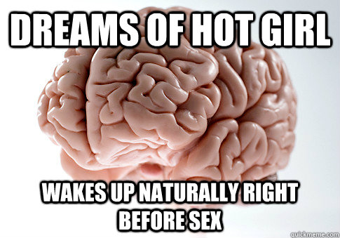 dreams of hot girl wakes up naturally right before sex  Scumbag Brain