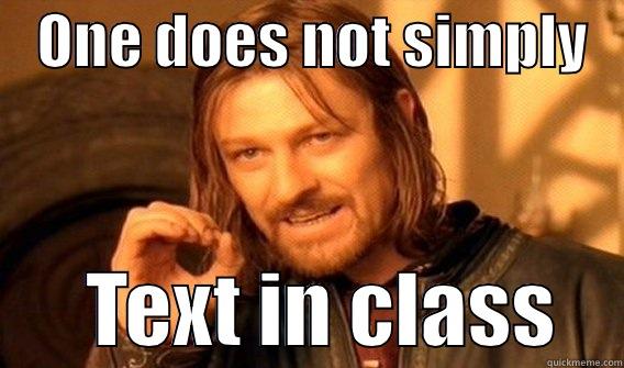    ONE DOES NOT SIMPLY          TEXT IN CLASS    One Does Not Simply
