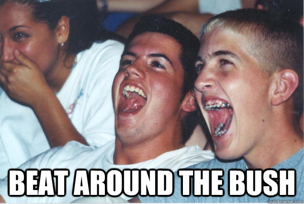  beat around the bush  Immature High Schoolers