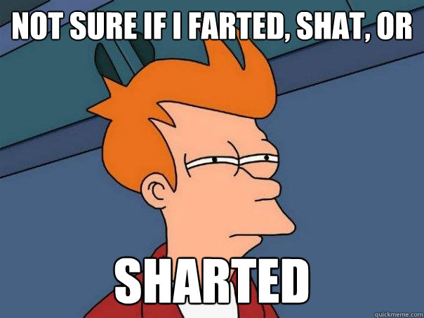 Not sure if I farted, shat, or sharted  Futurama Fry