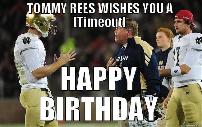 TOMMY REES WISHES YOU A [TIMEOUT] HAPPY BIRTHDAY Misc