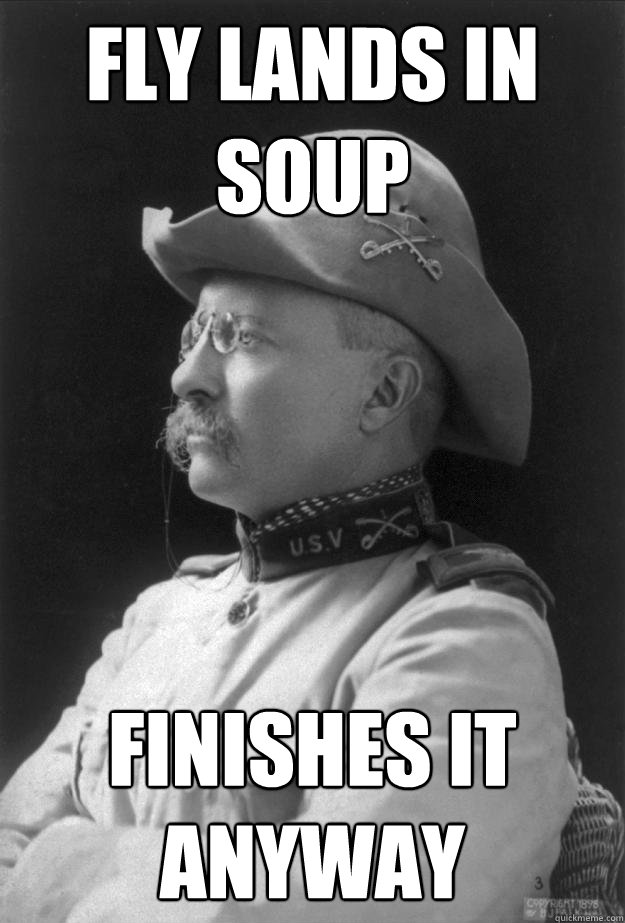 Fly lands in soup Finishes it anyway  