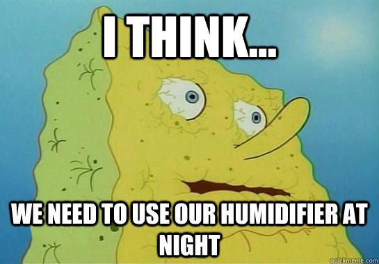 I think... We need to use our humidifier at night - I think... We need to use our humidifier at night  Dryed up spongebob