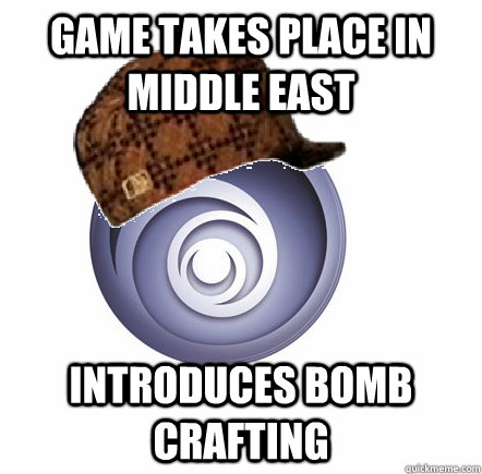 Game takes place in middle east Introduces bomb crafting  scumbag ubisoft