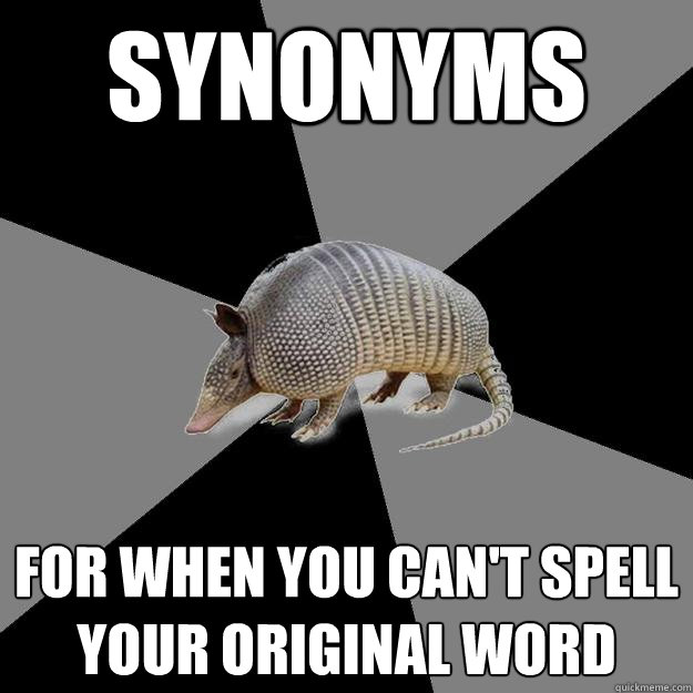 synonyms for when you can't spell your original word  English Major Armadillo