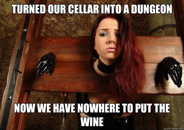 turned our cellar into a dungeon Now we have nowhere to put the wine  First World BDSM Problems