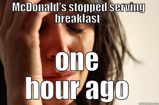 MCDONALD'S STOPPED SERVING BREAKFAST  ONE HOUR AGO First World Problems