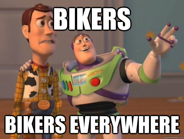 Bikers bikers EVERYWHERE  Sunburns Everywhere