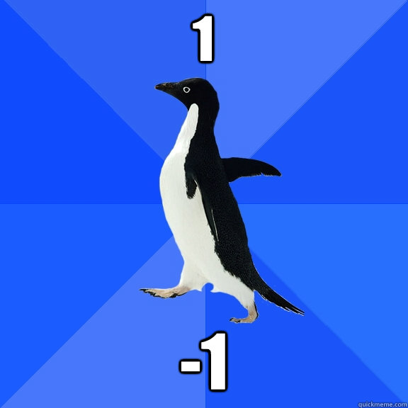 1 -1  Socially Awkward Penguin