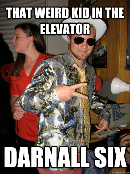 that weird kid in the elevator darnall six  Georgetown Hipster Male