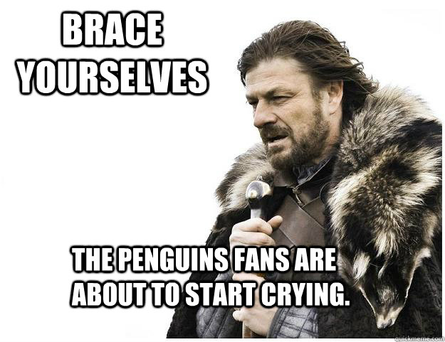 The penguins fans are about to start crying. Brace Yourselves  Imminent Ned