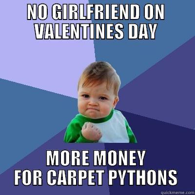 NO GIRLFRIEND ON VALENTINES DAY MORE MONEY FOR CARPET PYTHONS Success Kid