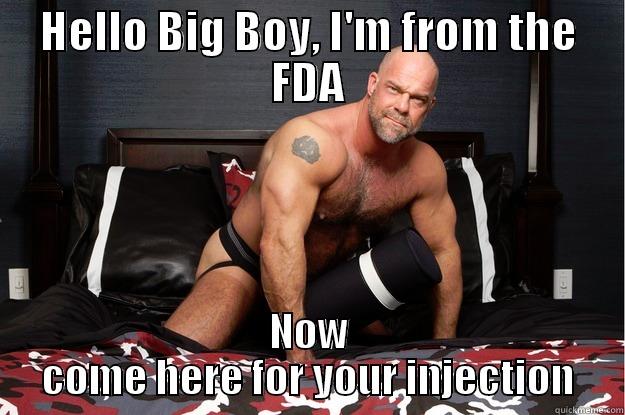 HELLO BIG BOY, I'M FROM THE FDA NOW COME HERE FOR YOUR INJECTION Gorilla Man