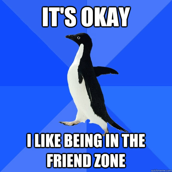 It's okay I like being in the friend zone  Socially Awkward Penguin