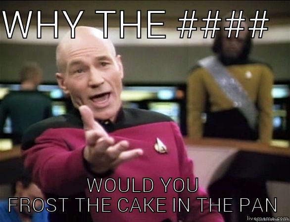 frost the cake - WHY THE ####   WOULD YOU FROST THE CAKE IN THE PAN Annoyed Picard HD