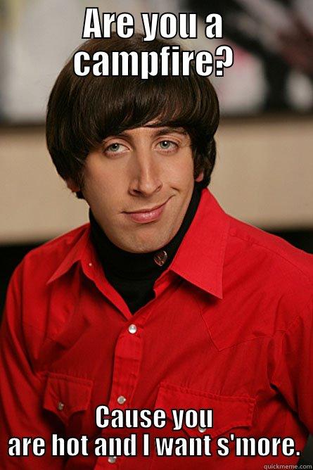ARE YOU A CAMPFIRE? CAUSE YOU ARE HOT AND I WANT S'MORE. Pickup Line Scientist