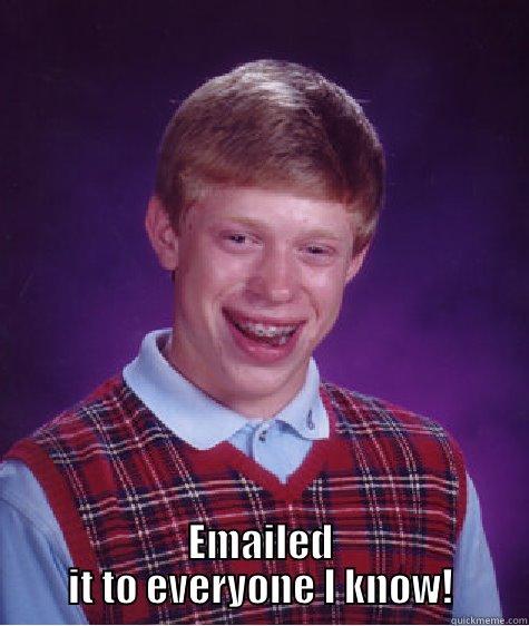  EMAILED IT TO EVERYONE I KNOW! Bad Luck Brian