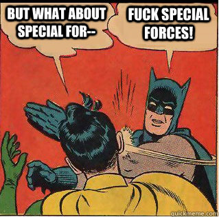 But what about Special For-- FUCK SPECIAL FORCES!  Slappin Batman