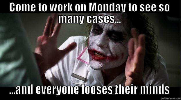 COME TO WORK ON MONDAY TO SEE SO MANY CASES... ...AND EVERYONE LOOSES THEIR MINDS Joker Mind Loss