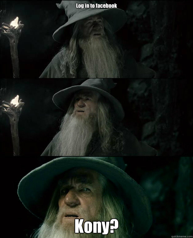 Log in to facebook Kony?  Gandalf und das Spanischstudium
