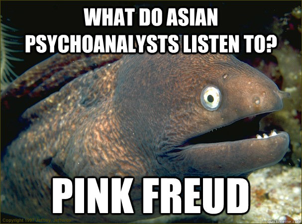 What do Asian psychoanalysts listen to? Pink Freud  Bad Joke Eel