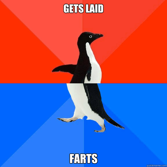 gets laid farts - gets laid farts  Socially Awesome Awkward Penguin