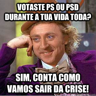 Votaste PS ou PSD durante a tua vida toda? sim, conta como vamos sair da crise!  Creepy Wonka