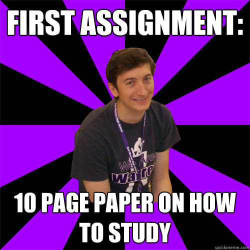 First assignment: 10 page paper on how to study  Physics Teacher