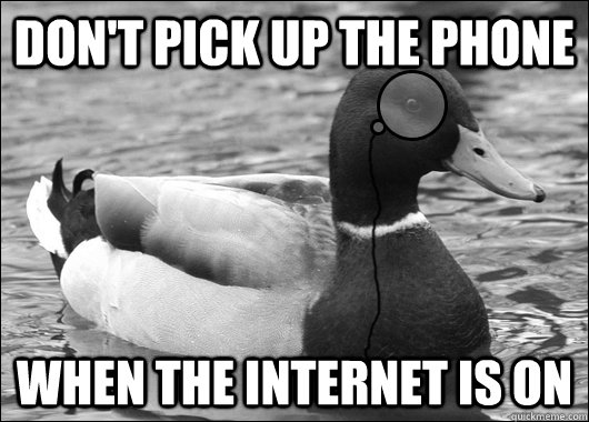 Don't pick up the phone When the internet is on  Outdated Advice Mallard