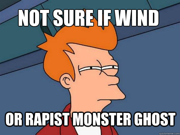 not sure if wind or rapist monster ghost - not sure if wind or rapist monster ghost  Futurama Fry