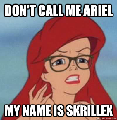 don't call me ariel my name is skrillex  Hipster Ariel