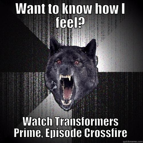 WANT TO KNOW HOW I FEEL? WATCH TRANSFORMERS PRIME, EPISODE CROSSFIRE Insanity Wolf
