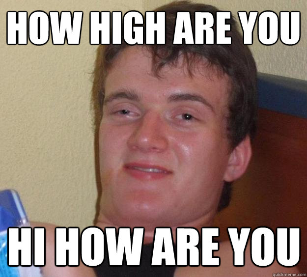 how high are you hi how are you  10 Guy
