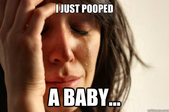i just pooped a baby...  First World Problems