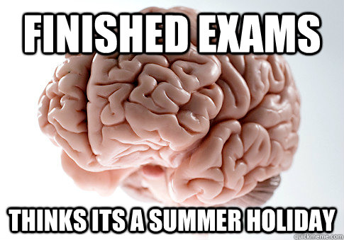 Finished Exams Thinks its a summer holiday  Scumbag Brain