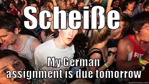 SCHEISSE MY GERMAN ASSIGNMENT IS DUE TOMORROW Sudden Clarity Clarence