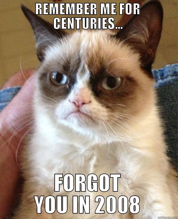 Fall Out Blow - REMEMBER ME FOR CENTURIES... FORGOT YOU IN 2008 Grump Cat