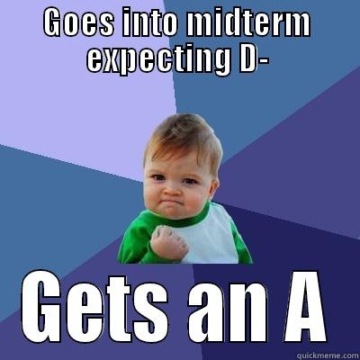 GOES INTO MIDTERM EXPECTING D- GETS AN A Success Kid